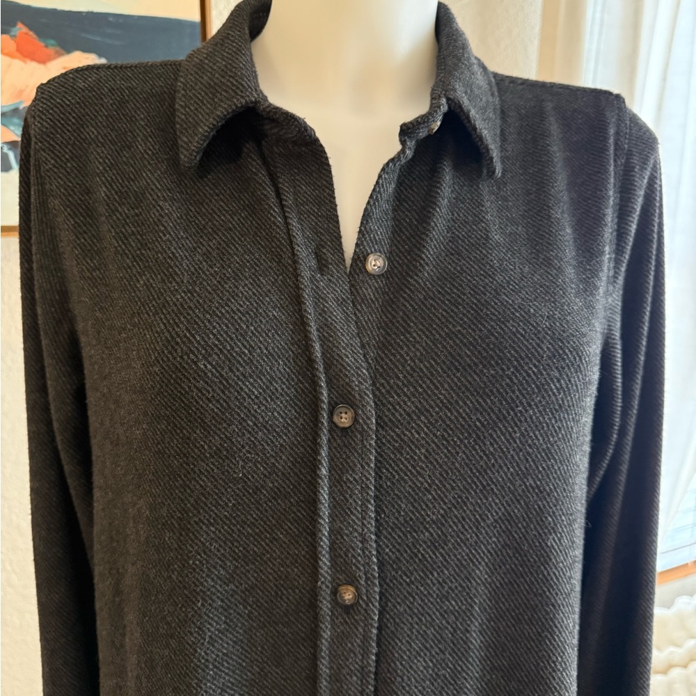 Women’s Faherty Legend Sweater Knit Flannel Shirt Dress Medium - Picture 2 of 9